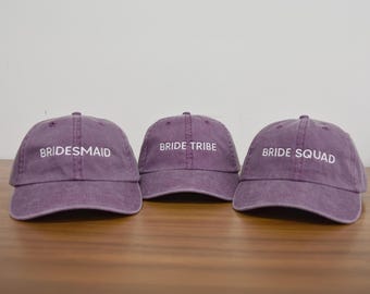 Bachelorette Party Hats, Embroidered Classic Dad Hats, Bachelor Party Hat, Custom Hats, Bridal Party Hat, Bride Groom Hat, Team Bride Hat