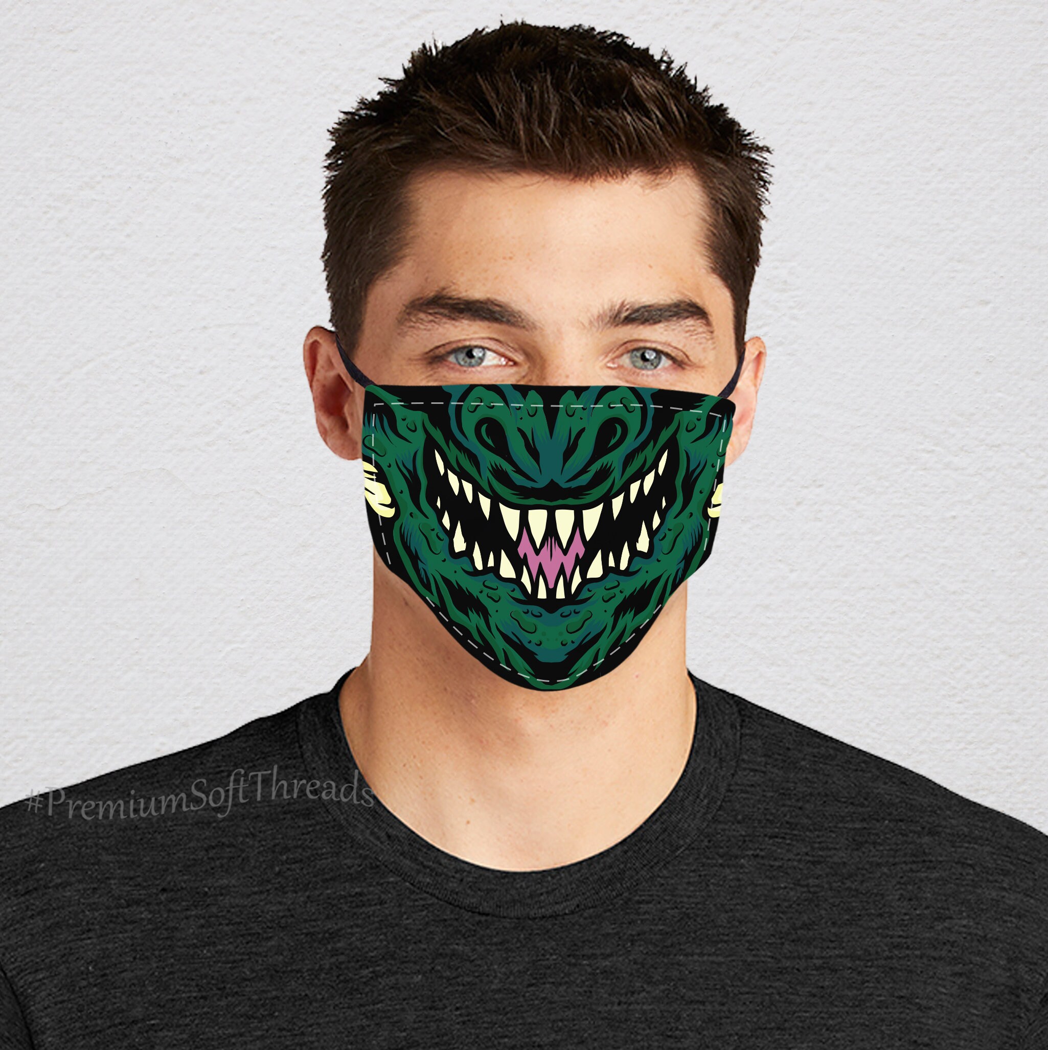 Godzilla Face Mask Cover Adult Kids Washable Mask Reusable | Etsy