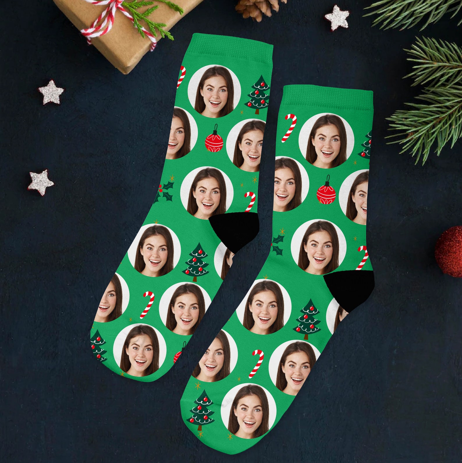 Custom Face Socks Custom Photo Sock Custom Christmas Sock Etsy