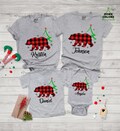 Family Christmas Shirts, Christmas Matching Shirts, Family Bear Shirts, Christmas Holiday Shirts, Buffalo Plaid Christmas Long Sleeve Shirts
