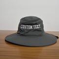 Custom Embroidered Wide Brim Sun Hat: UV Protection, Personalized Text, Outdoor Ventilated (C947)