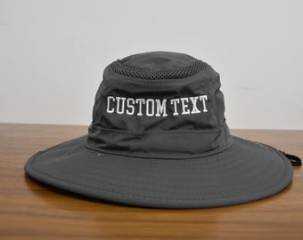 Custom Embroidered Wide Brim Sun Hat: UV Protection, Personalized Text, Outdoor Ventilated (C947)