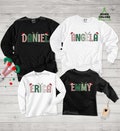 Custom Name Christmas Long Sleeve Shirt, Family Christmas Tee, Christmas Shirt With Name, Christmas Crew, Personalized Christmas Longsleeve