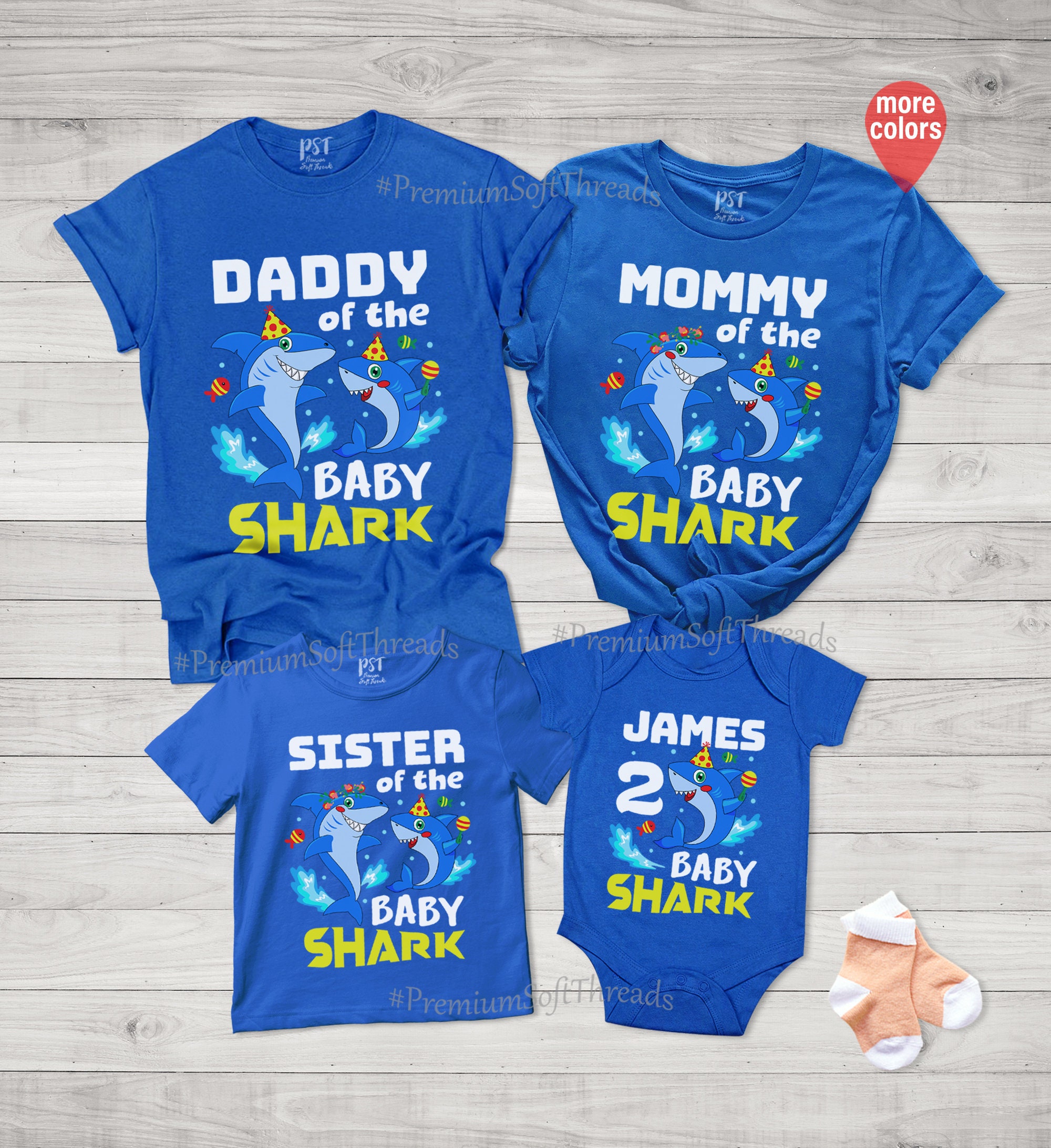 Family Matching Shark Birthday Shirt Personalized Matching | Etsy
