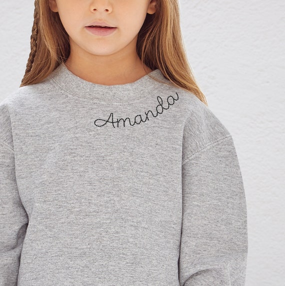 Embroidered Kids Sweatshirt Personalized Youth Sweatshirt - Etsy