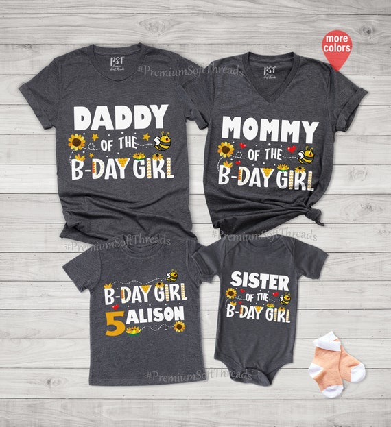 Sunflower Birthday Shirt Bee Birthday Girl Shirt Family Matching