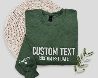 Custom Embroidered Crewneck Sweatshirt, Personalized Sweater, Custom Name Shirt, Custom Text Hoodie, Mom Pullover, Mother's Day Gift