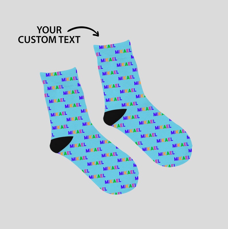 Personalized Custom Socks Custom Text Socks Create Your Own Etsy