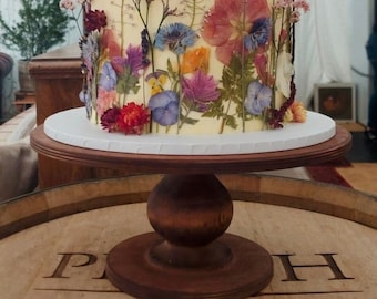 Standard Teardrop Rustic Heavy Duty Wooden Bespoke Cake Stand - 6" High