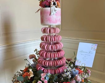 Ultra adjustable 8 tier acrylic macaron tower - strong macaron display stand - acrylic display macaron cake stand - wedding cake display