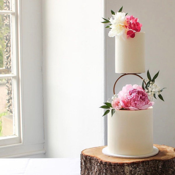 HOOP tier cake separator - ring cake spacer - hoop cake stand - wedding ring cake riser - metallic gold cake separator