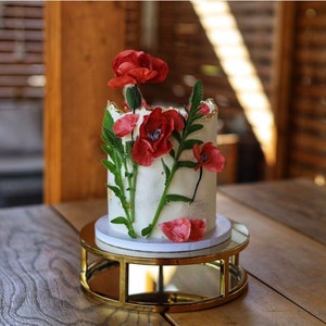 10&quot; Round Cake separator - Metallic silver cake stand or cake spacer - Gold round cake riser