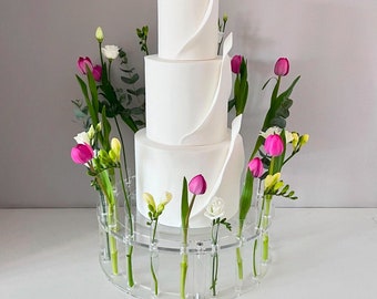 Die Blumenkrone - Kuchenständer - Blumenständer - Blumenarrangements - Frische Blumen - Blumenhochzeitstorte - einzigartiger Kuchenkranz