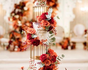 Gold birdcage cake separator - metallic cake spacer - cake riser - bird cage cake stand - gold bar cake spacer