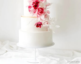 White Stiletto Cake Stand - Wedding cake pedestal - White cake riser platform - Modern celebration cake stand - Strong handmade cake stand