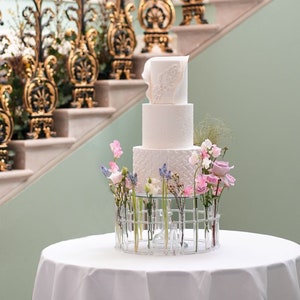 The Floral Crown Cake Stand Flower stand Floral arrangements Fresh flowers Floral wedding cake cake accessory display ring image 4