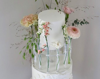 Le diadème floral - Séparateur de gâteau - Support d’espacement de gâteau de fleurs - Arrangements floraux - Support de fleurs fraîches - Gâteau de mariage floral - couronne de gâteau