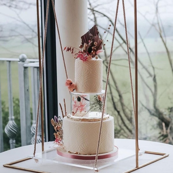 Runde, befüllbare Acryl-Kuchenplatte, mehrstöckiger Hochzeitstortenständer, individuell gestaltbare Präsentationsfläche (4-12 Zoll)