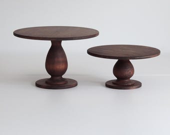 Standard Teardrop Rustic Heavy Duty Wooden Bespoke Cake Stand - 6" High