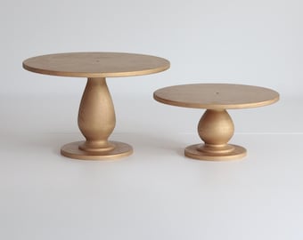 Standard Teardrop Rustic Heavy Duty Wooden Bespoke Cake Stand - 6" High