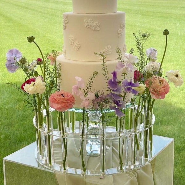 Die Blumenkrone - Tortenständer - Blumenständer - Blumengesteck - Frische Blumen - Blumenhochzeitstorte - einzigartiger Tortenkranz