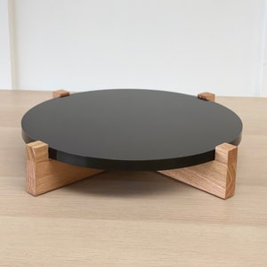 Hand crafted solid oak cake stand