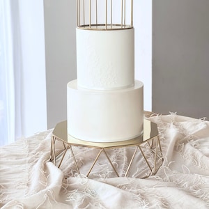 Metallic Gold Geometric cake stand - gold cake platform - display plinth - celebration cake stand