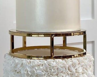 10" Round Cake separator - Metallic gold cake stand or cake spacer - Round cake riser