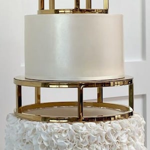 10" Round Cake separator - Metallic gold cake stand or cake spacer - Round cake riser