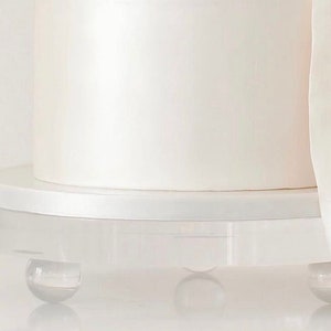 Ultra polished acrylic footed cake stand - acrylic cake plinth - wedding cake stand - clear crystal cake stand - round cake plinth - modern