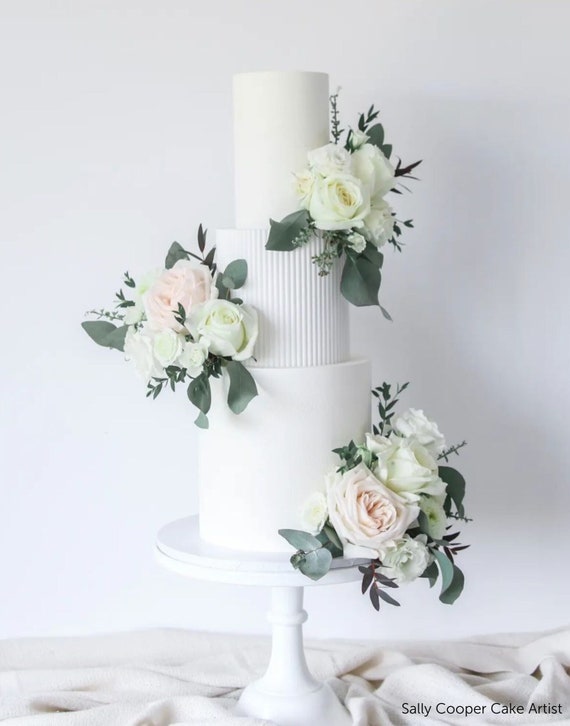 Reeded Cake Separator - White Wedding Cake Spacer - Fake Cake Tier