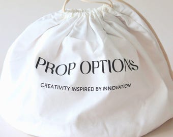 Prop Options Canvas Drawstring Bag – Protective Storage for 12, 14 Inch Cake Stands