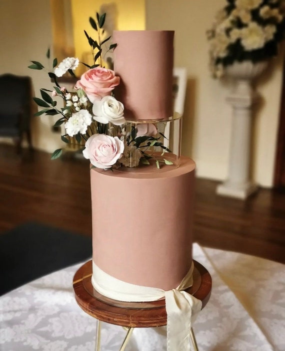 Alzata per torta in acrilico trasparente a 6 livelli, espositore per torte per matrimoni e feste
