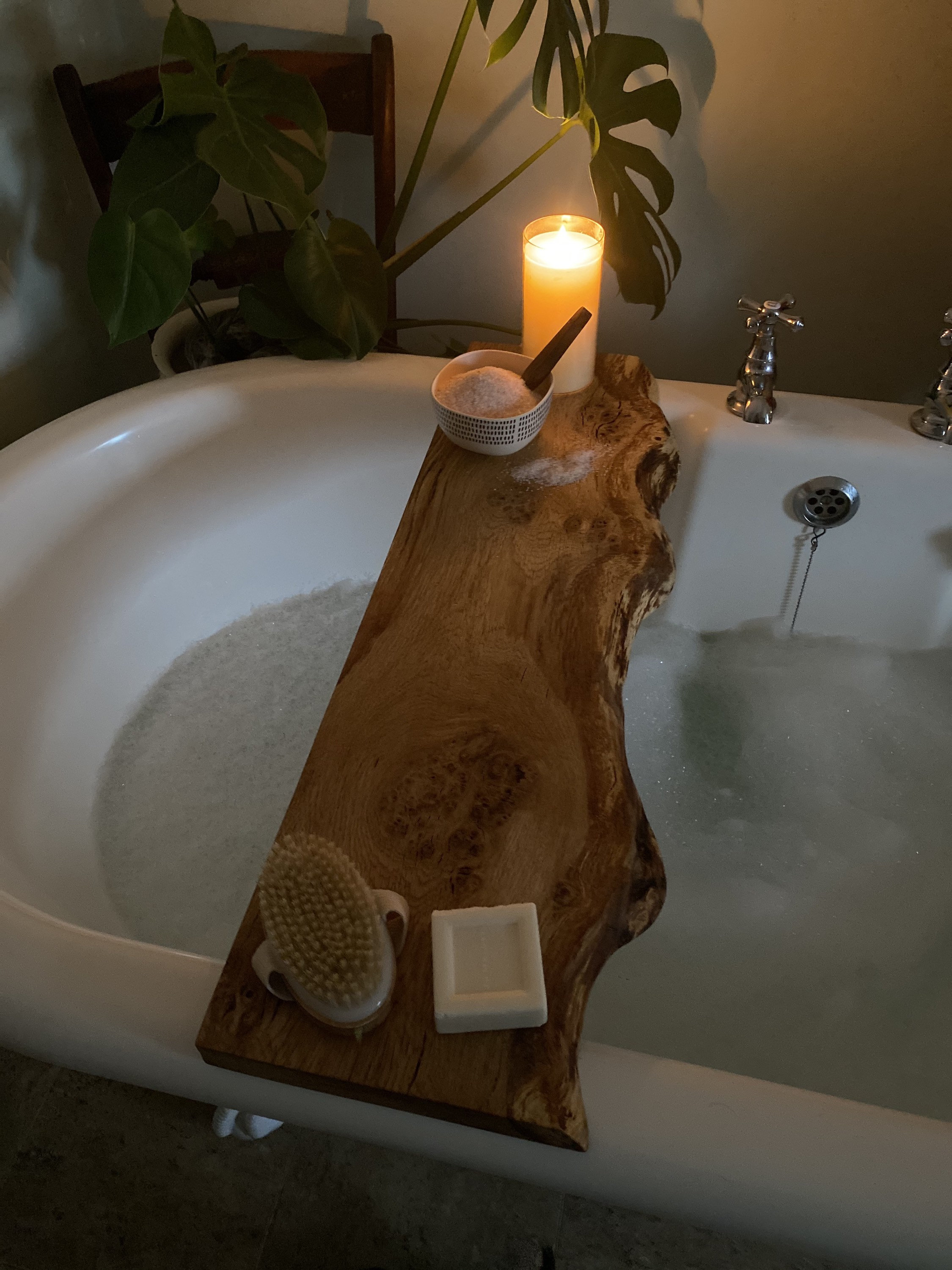 Luxury solid oak bath board solid wood bath tray Etsy