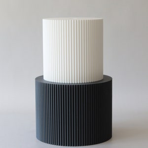 Black Reeded Cake Separator white wedding cake spacer fake cake tier black ribbed cake plinth celebration cake riser cake reeds image 10