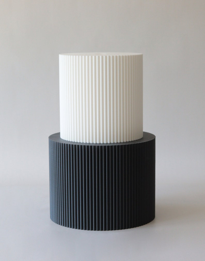 Black Reeded Cake Separator white wedding cake spacer fake cake tier black ribbed cake plinth celebration cake riser cake reeds image 10