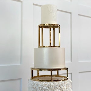 SET - Metallic Gold/Metallic Silver/Black 6" Round and 10" Round Cake separator - Metallic cake stand, cake spacers
