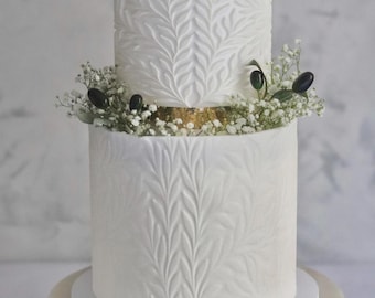Olive Branch Cake Separator – 3D Printed Botanical Tier, Wedding Cake Riser