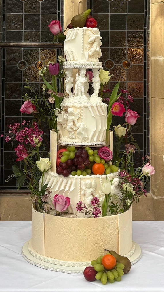 Cherub Cake Separator - Elegant Wedding Cake Display Stand for