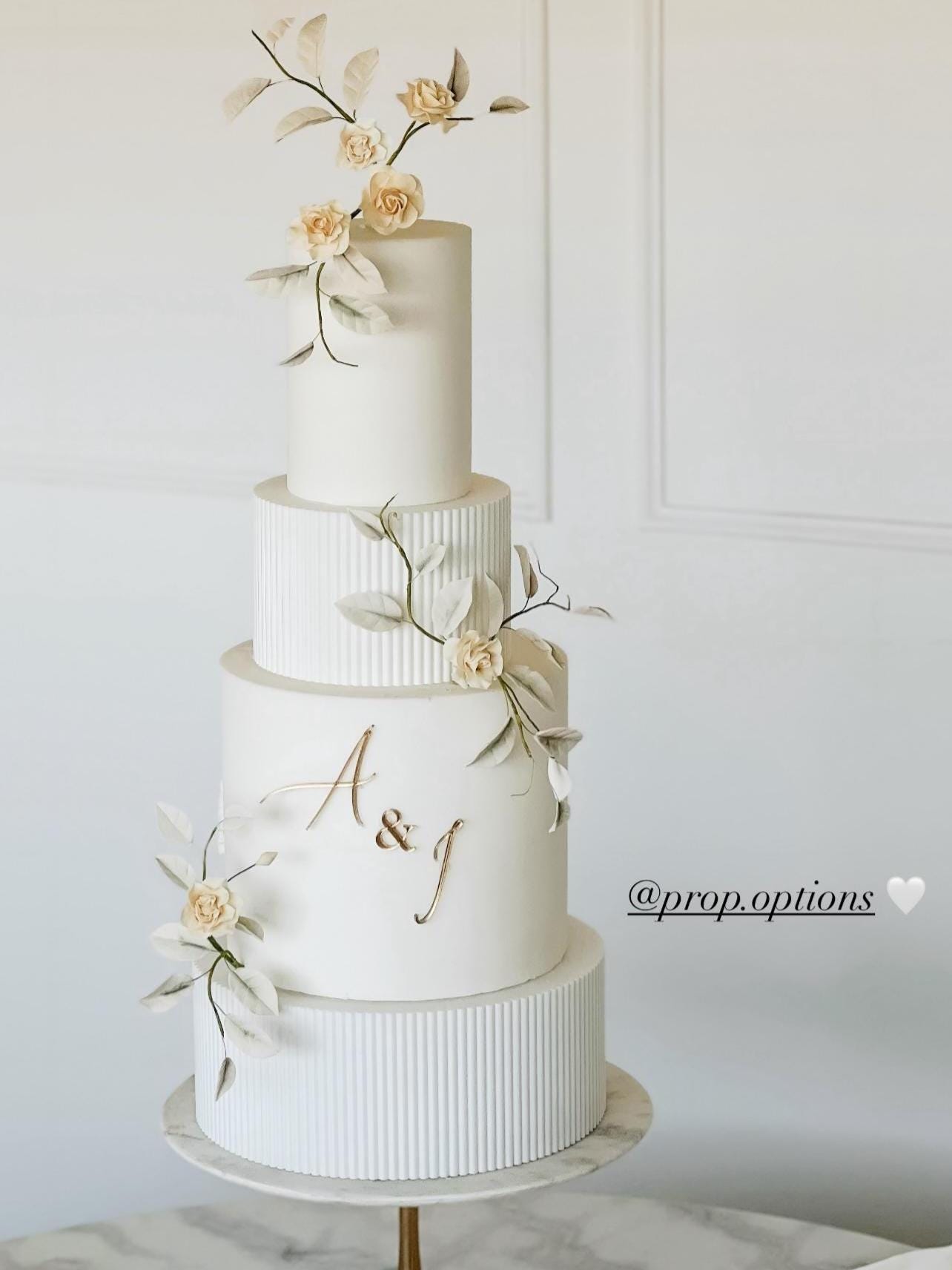 Reeded Cake Separator - White Wedding Cake Spacer - Fake Cake Tier