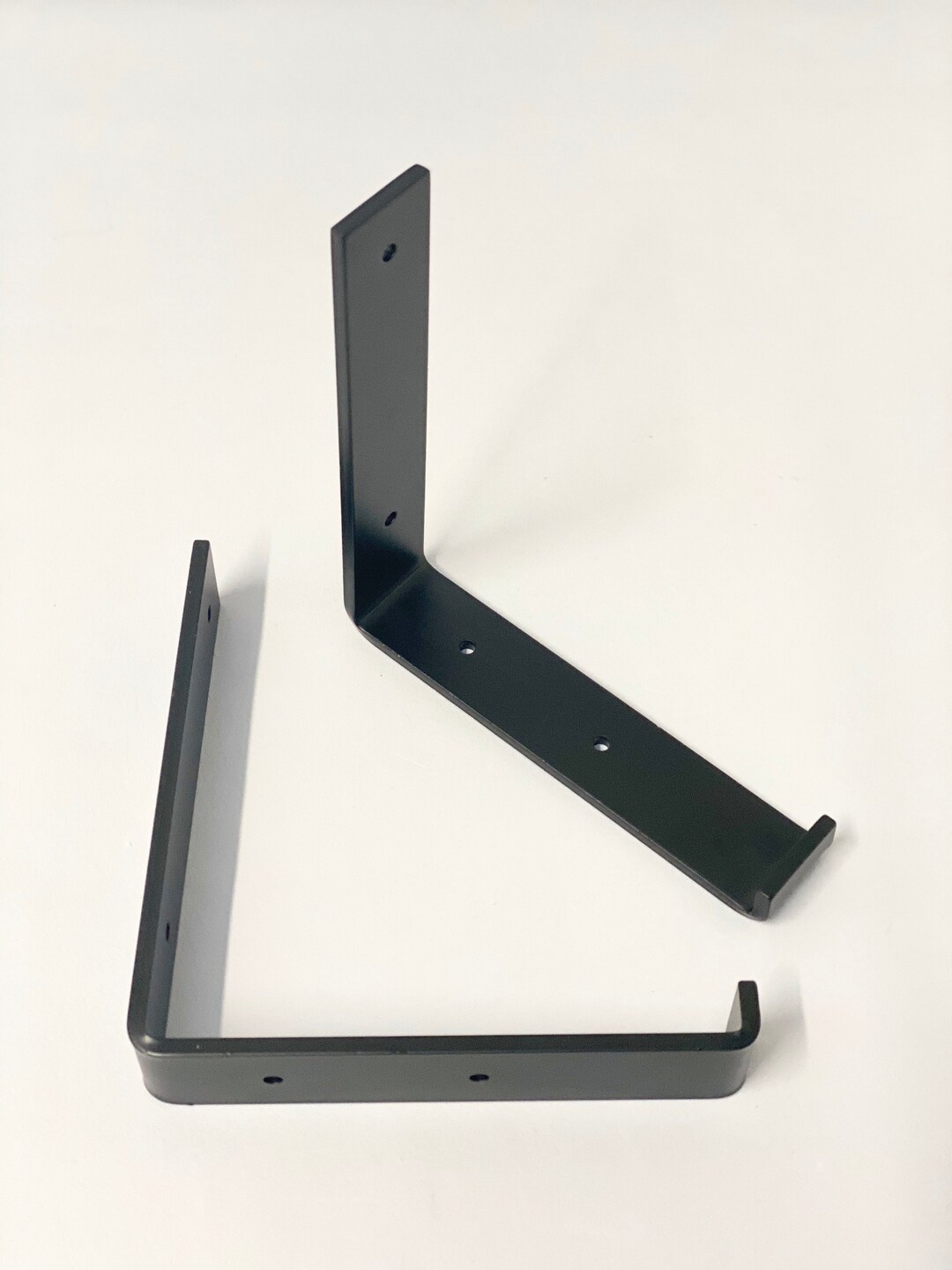Stylish Black L Shelf Brackets, Metal Shelving Brackets, Black Shelving