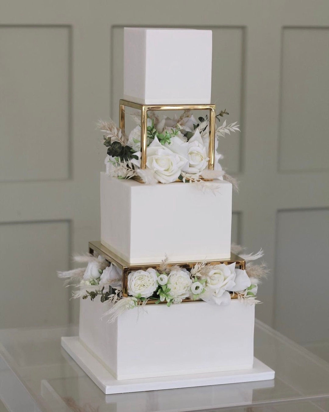 SET - Metallic Square and Rectangle Cake Separator - Metallic Cake