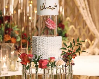 Tissting Alzata per Cupcake, Vassoio Rotondo in Acrilico Trasparente Multilivello per Dolci e Snack, Decorazione per Matrimoni e Feste, 5 Tier