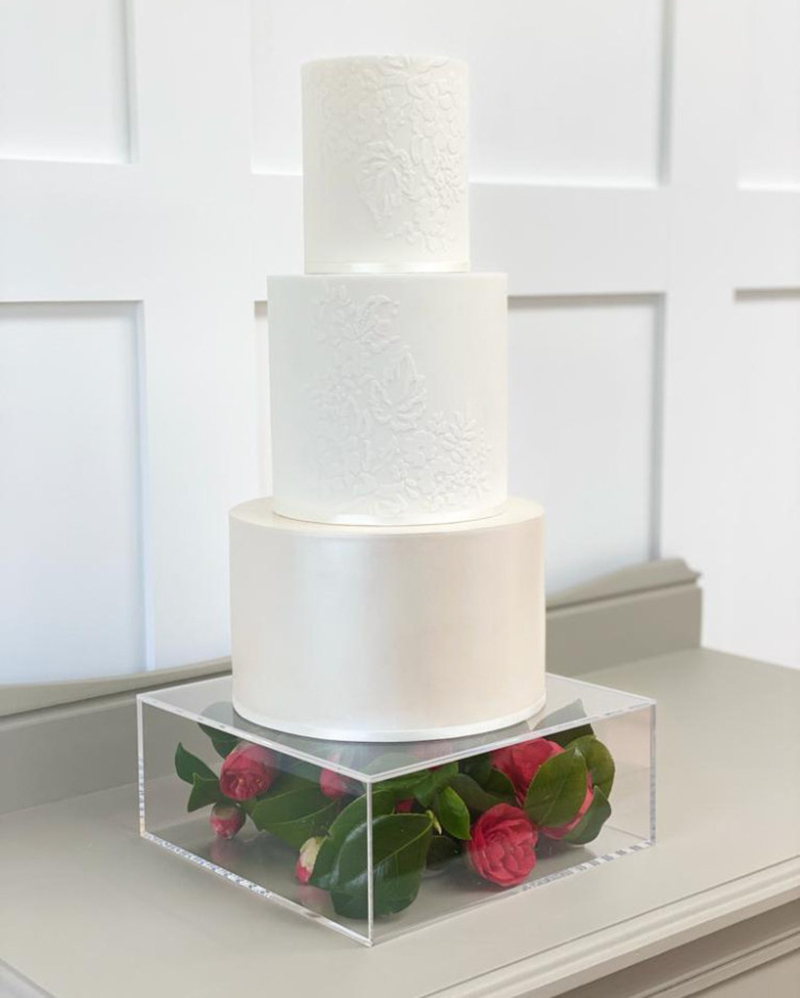 Modern square cake stand Acrylic cake stand Fillable cake Etsy