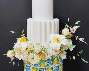 Florent Floral Cake Separator – 3D Printed Wedding Cake Tier (PropSecure Compatible)