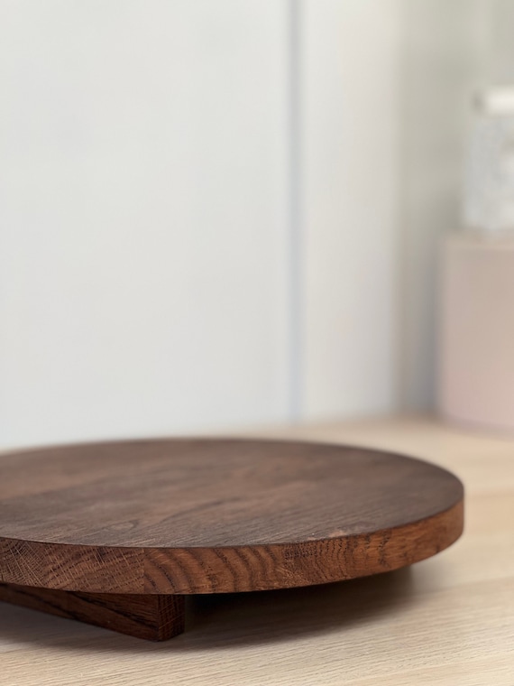 ROUND Wooden Cake Stand Rustic Cake Stand Oak Platform Etsy Canada