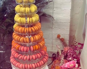Ultra adjustable 8 tier acrylic macaron tower - strong macaron display stand - acrylic display macaron cake stand - wedding cake display