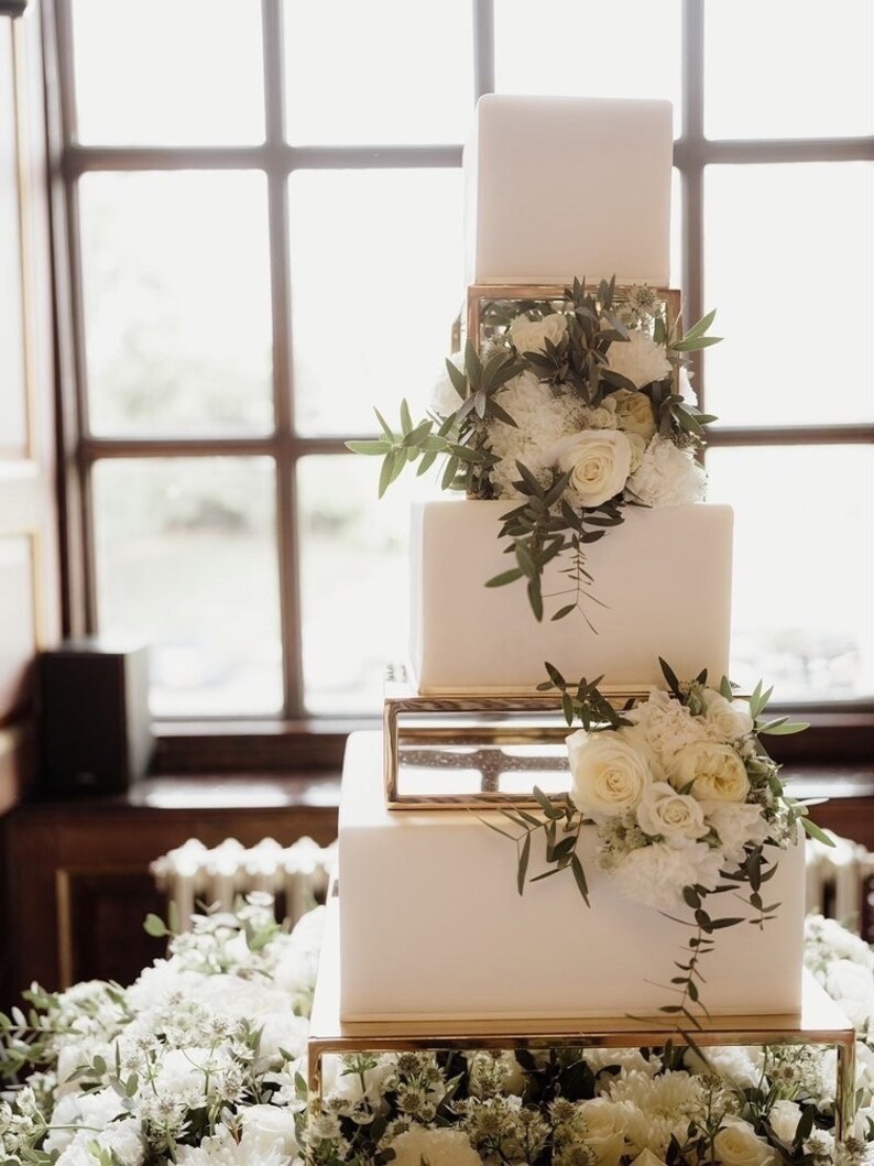 SET Metallic Square and Rectangle Cake Separator Metallic Etsy