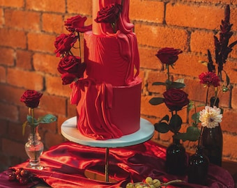 Draped Tier Cake Separator – 3D Printed Wedding Cake Spacer, PropSecure Compatible