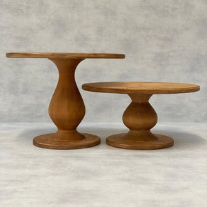 Standard Teardrop Rustic Heavy Duty Wooden Bespoke Cake Stand - 6" High